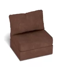 LoveSac Sactional Seat + Sides + Pillow Cover Set - Padded Brown Velvet