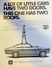 Magazine Advertisement 1972 Chevrolet Vega It Has Two Roofs