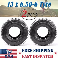 2PCS 13x6.50-6 13x6.5-6 Tubeless Tire For Lawn Mower Garden Tractor Scooter ATV