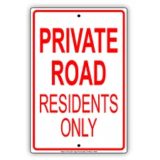 Private Road Residents Only Wall Art Decor Novelty Notice Aluminum Metal Sign