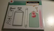 SALE CUTTING & EMBOSSING DIES FOR SCRAPBOOKING NEW 14X14 CM HEART/KEY (J8940)