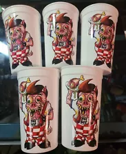 PIG BOY PLASTIC CUP LOT WEIRD GROSS SWINE!!! RETRO MONSTER ART BIG BOY PARODY