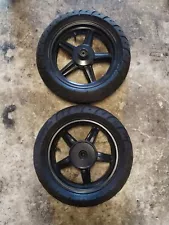 scooter rims 12 inch black 5 spoke with tires