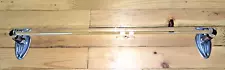 Vintage Retro BENT END clear GLASS Bar towel rod rack 18" long Art Deco Kimble