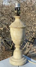 Antique - Vintage Early 20th C. Carved Alabaster / Marble Table Lamp Italy Stone