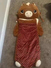 kids sleeping bag with Farm Animal Pillow.