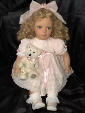 2000 26” Doll By Virginia E Turner LE #276/400 Blonde Hair Blue Eyes, Signed