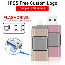 64GB USB 3.0 Flash Drive Memory Photo Stick for iPhone Android iPad Type C 3 IN