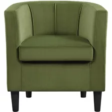 Velvet Accent Barrel Chair Club Chair for Living Room Bedroom Waiting Room Used