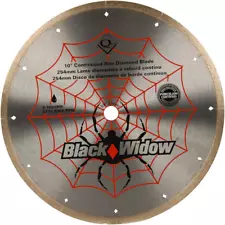 Black Widow 10" Wet Tile Saw Micro-Segmented Diamond Blade for Porcelain, Marble