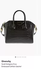 Givenchy Small Antigona Croc Embossed Calfskin Satchel