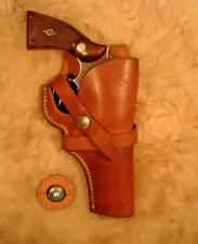 VINTAGE #1C GEO LAWRENCE LEATHER HOLSTER FOR COLT DIAMONDBACK or S&W MODEL 10 4"