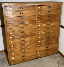 Antique Topo Topographical Map 26 Drawer Unit Cabinet. Very Neat!