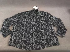 Who What Wear Trompe Loeil Lace See Through L/S Lightweight Flowy Top Blouse 3X