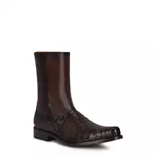 827FWTS - Franco Cuadra brown dress casual caiman leather ankle boots for men On