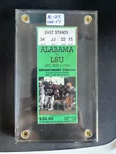 November 6th, 1999 Alabama Crimson Tide LSU Tigers Football Ticket Stub