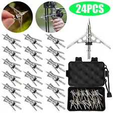 24X Rear Deploying Broadheads Exteme Expandable 2 Blade 2" Cut 100gr Arrow Tips