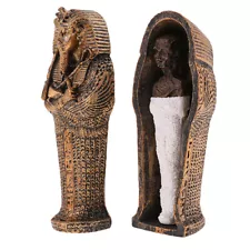 Miniature Ancient Egypt Coffin Mummy Figurine Resin Craft Home Decor Collectible