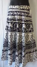 Women African Wrap around Long Skirt Beach Sarong 100% Cotton Print#21 Free Size