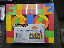 JaxoJoy Foam Building Blocks for Kids - 108 Piece EVA Foam Blocks for Kids