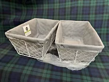 New ListingMDesign Medium Chicken Wire Basket with Linen Set of 2