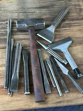 Vintage Stone Carving Masons Cold Chisel Hammer Sculpting Marble Tools USA