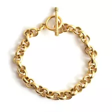 Antique Gold Rolo Charm Bracelet with Toggle by Nunn Design for Jewelry Making