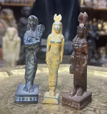 3 Rare Egyptian Pharaonic Statues For Goddess ISIS God of Fertility Egypt BC