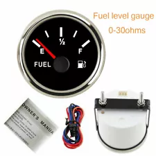 52MM 2-1/16'' Fuel level Gauge 0-30 Ohms For Car Marine Red LED 12/24V USA STOCK