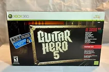 Xbox 360 Guitar Hero 5 Guitar Bundle Factory Sealed Box 95905.491.US w/Game