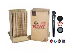 RAW cone Classic King Size Pre-Rolled Cones(100 packs)+safety lock tube