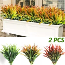 2 Bundles Artificial Plants Tropical Art Outdoor Plants Grass Garden Home Decor