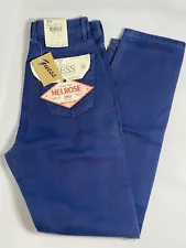 NOS Vintage Guess Jeans 28 Melrose Fit Made In USA 90s Triangle Logo Purple NEW