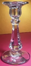 Signed HEISEY single 7 1/2" DIAMOND BAND CANDLE STICK-HOLDER NO CALLS - (1 of 2)