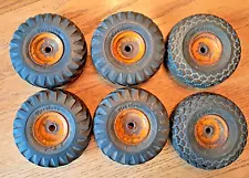 Lot of 6 1960s Vintage Firestone Replacement Tires for Toy Trucks, Earthmover