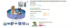 Foldable Dog Pool Collapsible Bath Tub for Dogs and Kids