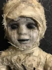 Ooak Horror Creepy Porcelain Art Doll Mummy Baby 8" Halloween Prop #A033