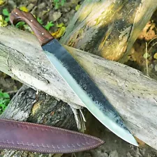 1075 Carbon Steel Barong Style Machete With Leather Sheath