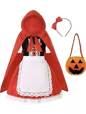 Little Red Riding Hood Costume for Girls Halloween Costume Party Dress New 4-6