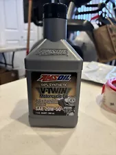 Amsoil 20W-50 Synthetic V-Twin Motorcycle Oil, 1 Quart