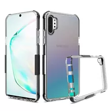 For Samsung Note 10 Plus Edge Shockproof Bumper Transparent Case CLEAR/BLACK