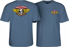 Powell Peralta WINGED RIPPER Skateboard T Shirt INDIGO BLUE