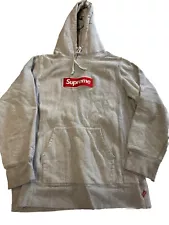 Mens SUPREME Gray Box Logo Hoodie Sz M