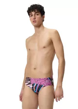 SPEEDO - COSTUME SLIP - ALLOVER DIGITAL BRIEF 8 cm - 1244117327 - BLACK/MATCH...