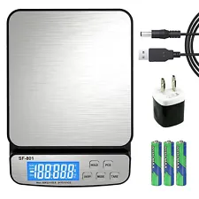 110 LB x 1g Digital Scale Postal Shipping Scale AC Adapter Battery SF-801