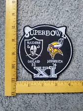 SUPER BOWL XI OAKLAND RADERS 32 MINNESOTA VIKINGS 14 NFL FOOTBALL PATCH