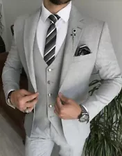 Three Piece light Grey Men Suit