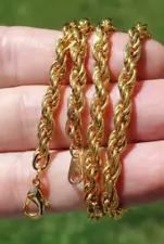 14KGP GOLD necklace rope chain ESTATE SALE 18.5"