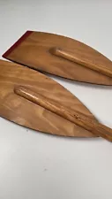 pair of wooden paddles oars boat dinghy rowing Boat Wood Vintage Display Prop