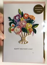 1 Card Signature Hallmark Mother's Day Quilling Beautiful Flower Bouquet